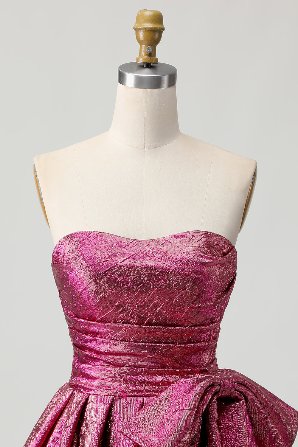 Strapless A-Line Dark Purple Homecoming Dress with Bow - Image 6
