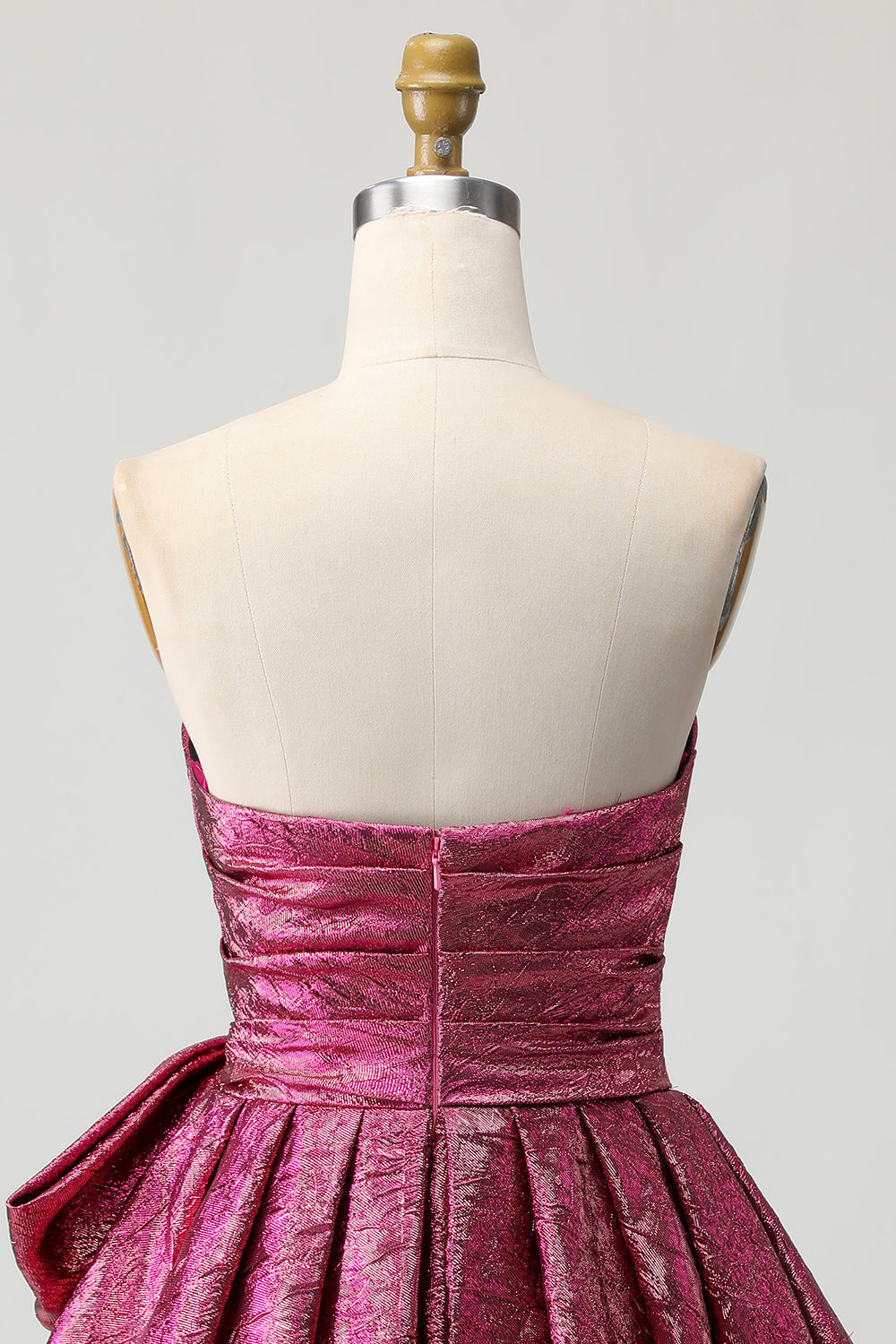 Strapless A-Line Dark Purple Homecoming Dress with Bow - Image 7