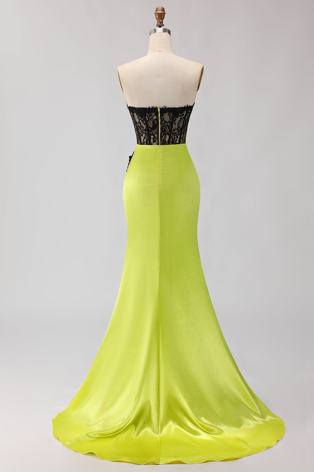 Strapless Black Green Mermaid Sequin Prom Dress - Image 2